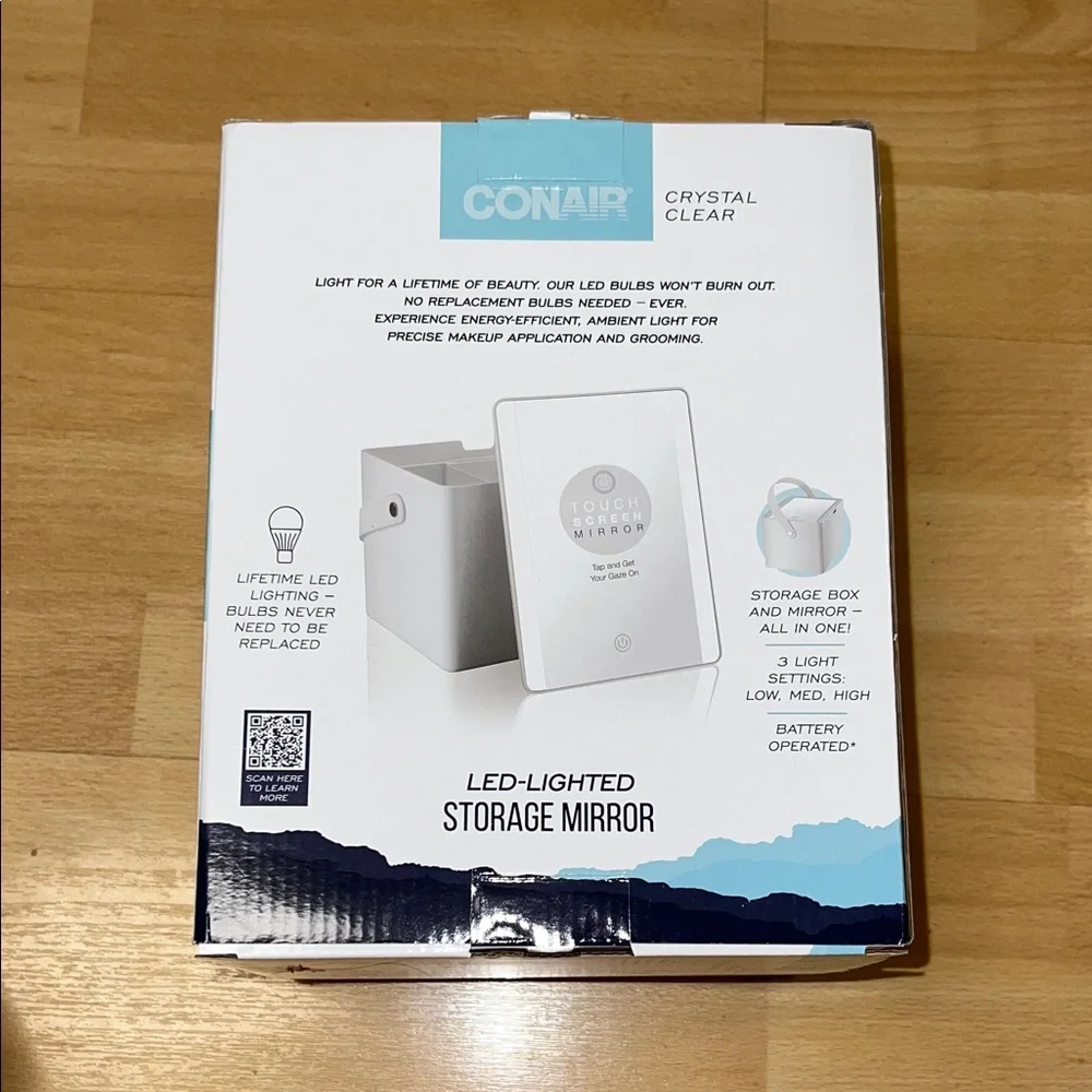 Conair LED-Lighted Storage Mirror - White